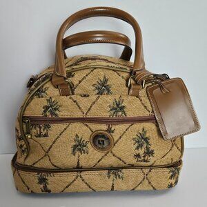 Vintage Leisure International Floral Tapestry Overnight Travel Duffle Bag